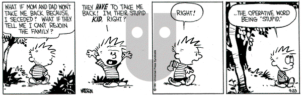 Calvin and Hobbes on Wednesday September 23, 1987 Comic Strip
