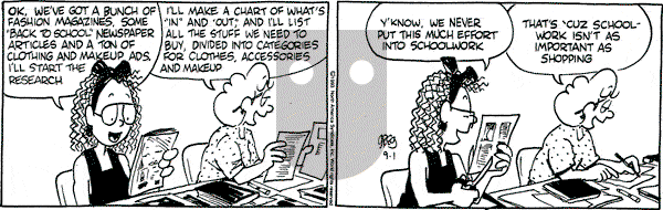 Luann on Wednesday September 1, 1993 Comic Strip