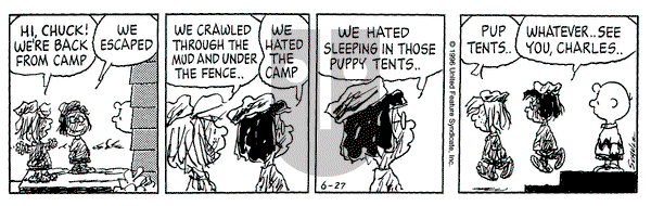 Peanuts on Thursday June 27, 1996 Comic Strip