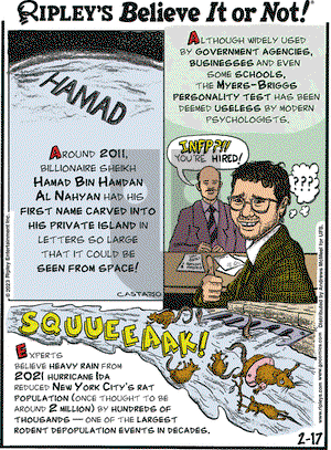 Ripley's Believe It or Not - Friday February 17, 2023 Comic Strip