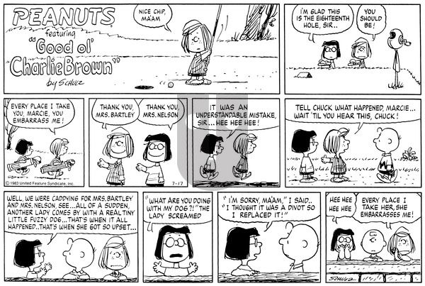 Peanuts on Sunday July 17, 1983 Comic Strip