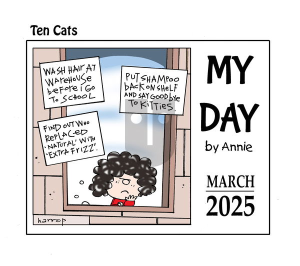 Ten Cats on Friday March 14, 2025 Comic Strip