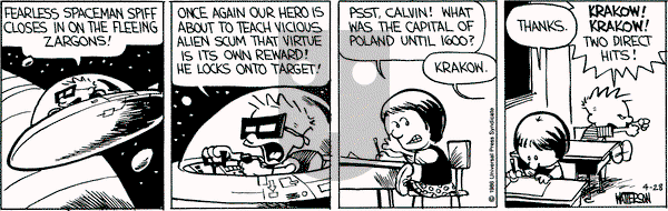 Calvin and Hobbes on Monday April 28, 1986 Comic Strip