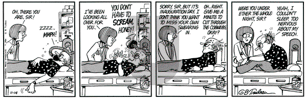 Doonesbury on Wednesday November 14, 1984 Comic Strip