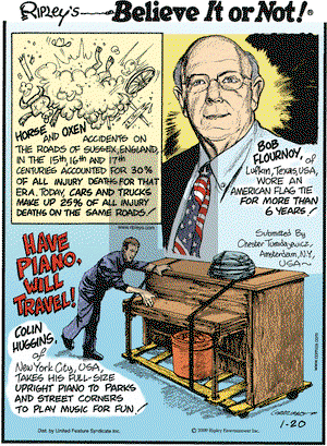 Ripley's Believe It or Not on Tuesday January 20, 2009 Comic Strip