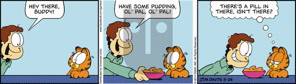 Garfield on Wednesday March 26, 2014 Comic Strip