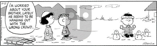Peanuts - Saturday November 21, 1998 Comic Strip