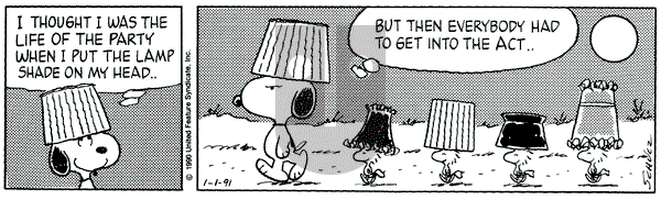 Peanuts on Tuesday January 1, 1991 Comic Strip