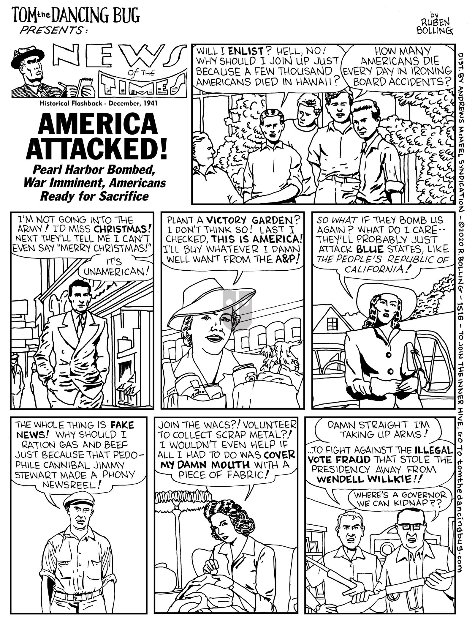 Tom the Dancing Bug - Monday December 7, 2020 Comic Strip