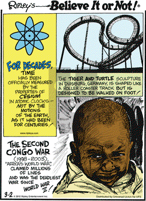 Ripley's Believe It or Not on Friday March 2, 2012 Comic Strip
