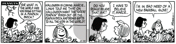 Peanuts - Thursday October 23, 1975 Comic Strip