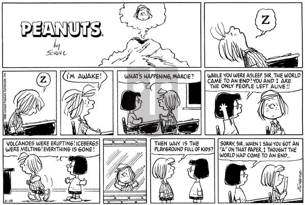 Peanuts on Wednesday April 10, 1996 Comic Strip
