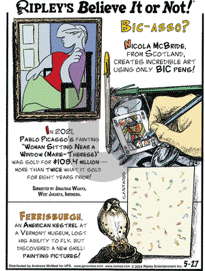 Ripley's Believe It or Not - Monday May 27, 2024 Comic Strip
