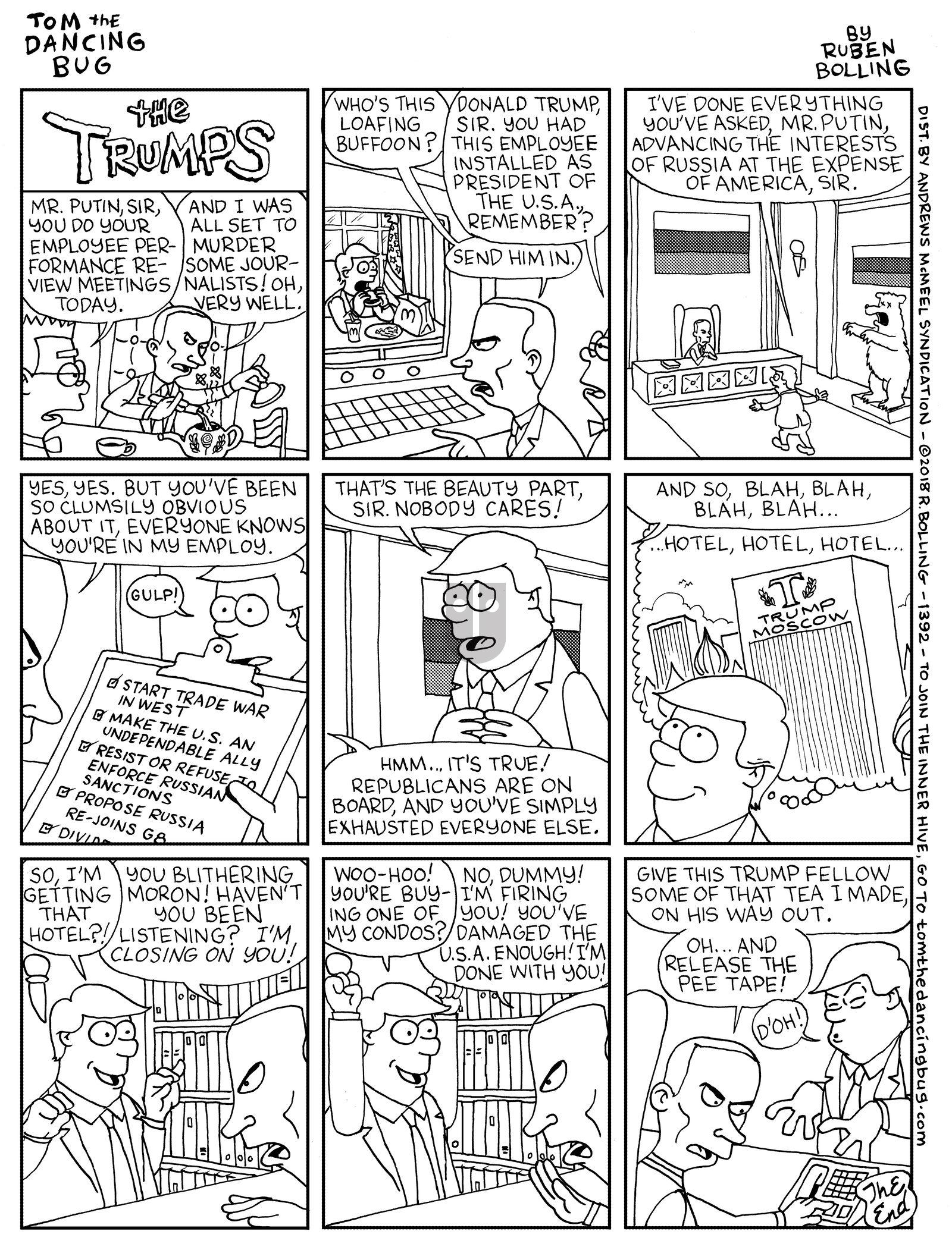 Tom the Dancing Bug - Monday June 11, 2018 Comic Strip