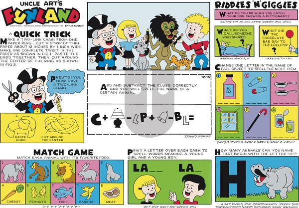 Uncle Art's Funland on Sunday December 15, 2024 Comic Strip