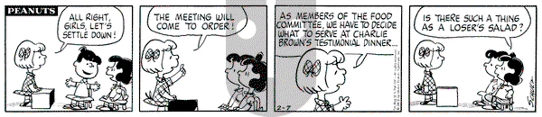 Peanuts - Wednesday February 7, 1973 Comic Strip