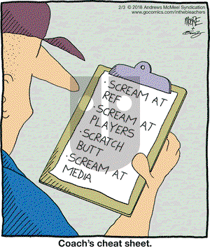 In the Bleachers on Saturday February 3, 2018 Comic Strip