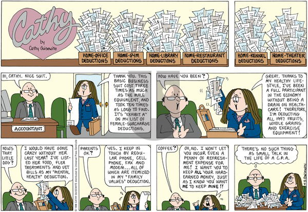 Cathy Classics on Sunday April 5, 1998 Comic Strip