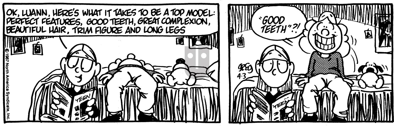 Luann - Friday April 3, 1987 Comic Strip