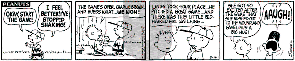 Peanuts on Friday August 16, 1968 Comic Strip
