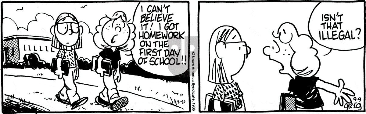 Luann - Tuesday September 9, 1986 Comic Strip