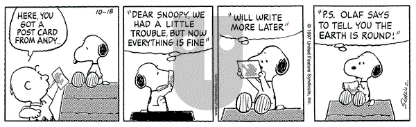 Peanuts - Saturday October 18, 1997 Comic Strip