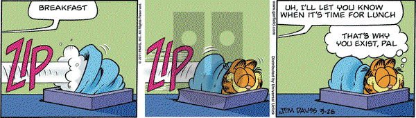 Garfield on Saturday March 26, 2011 Comic Strip