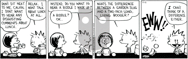 Calvin and Hobbes on Wednesday November 5, 2014 Comic Strip