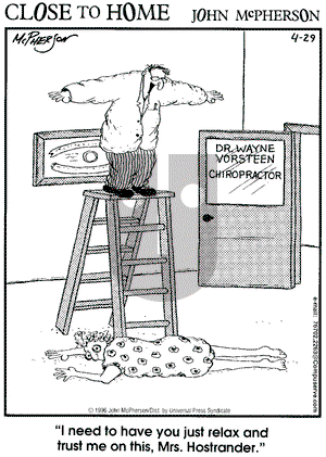 Close to Home on Monday April 29, 1996 Comic Strip