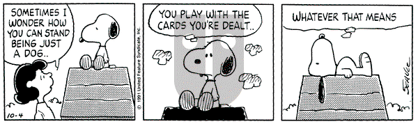 Peanuts on Friday October 4, 1991 Comic Strip