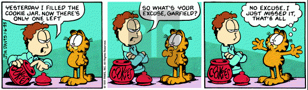 Garfield on Wednesday January 6, 1993 Comic Strip