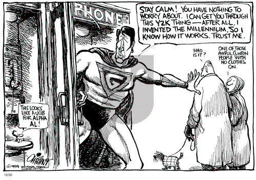 Pat Oliphant on Thursday December 30, 1999 Comic Strip