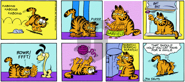 Garfield on Sunday February 25, 1979 Comic Strip