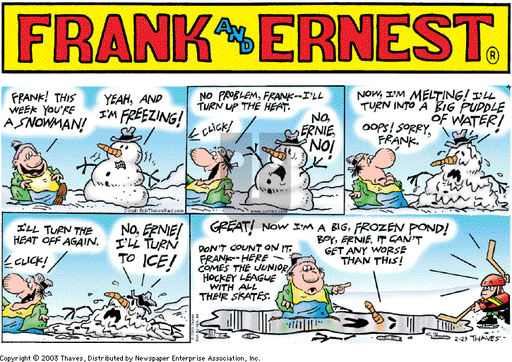 Frank and Ernest - Sunday February 23, 2003 Comic Strip