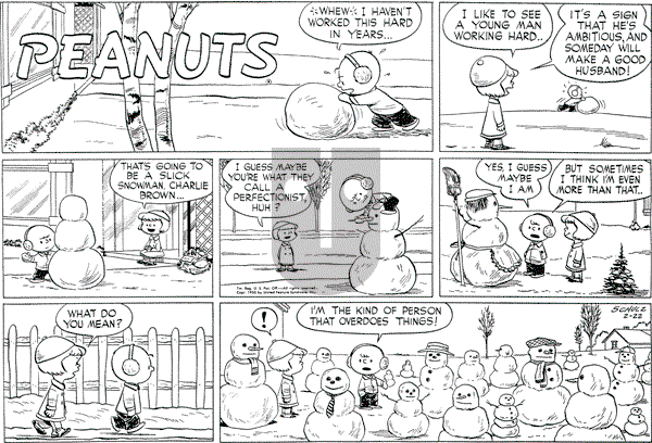 Peanuts - Sunday February 22, 1953 Comic Strip