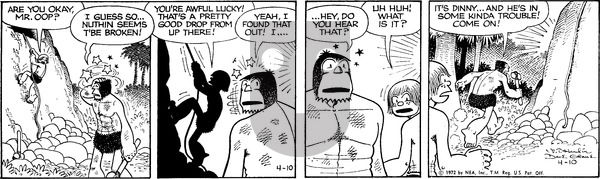 Alley Oop on Monday April 10, 1972 Comic Strip