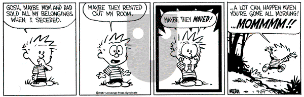 Calvin and Hobbes on Thursday September 24, 1987 Comic Strip
