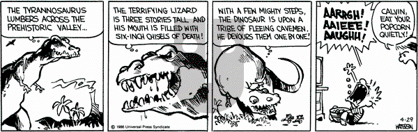 Calvin and Hobbes on Tuesday April 29, 1986 Comic Strip