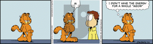 Garfield on Thursday July 3, 2014 Comic Strip