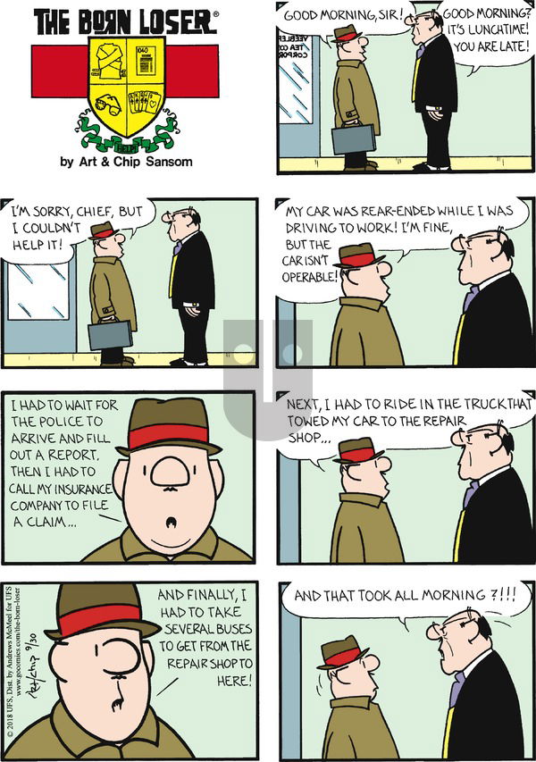 The Born Loser on Sunday September 30, 2018 Comic Strip