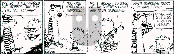 Calvin and Hobbes - Thursday November 13, 1986 Comic Strip