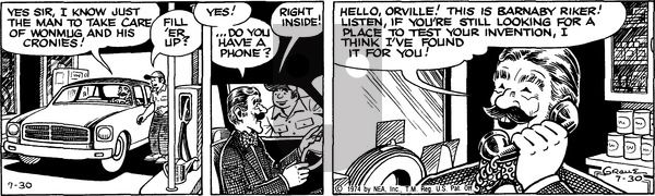 Alley Oop on Tuesday July 30, 1974 Comic Strip