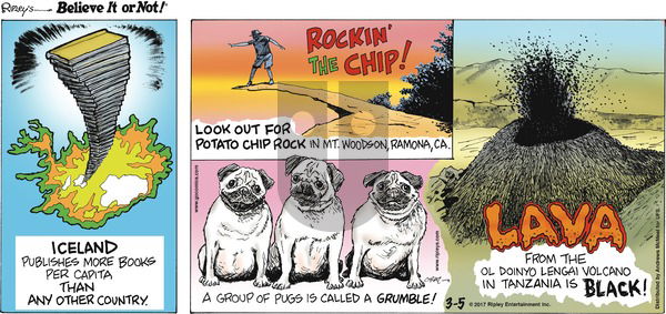 Ripley's Believe It or Not on Sunday March 5, 2017 Comic Strip