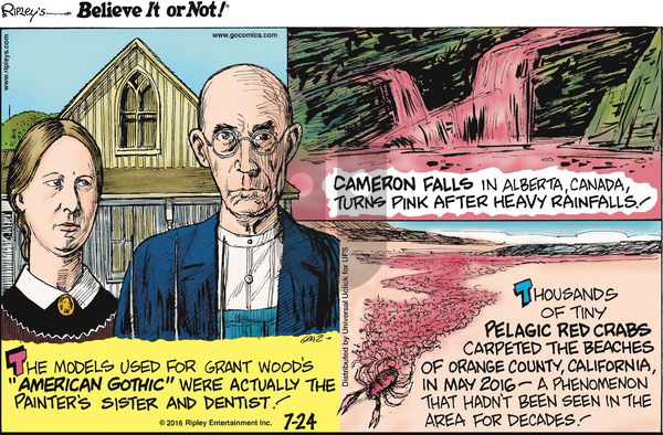 Ripley's Believe It or Not on Sunday July 24, 2016 Comic Strip