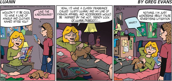 Luann on Sunday April 8, 2012 Comic Strip
