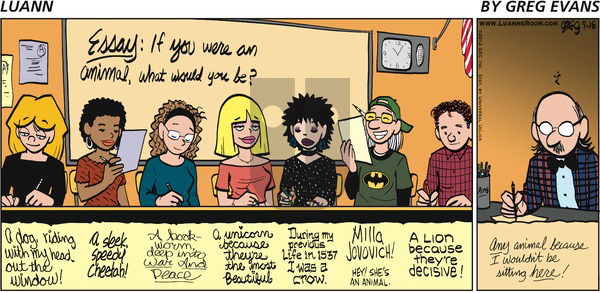Luann on Sunday September 16, 2012 Comic Strip