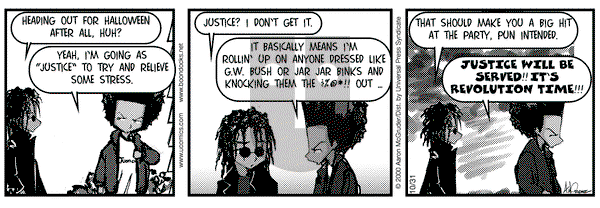The Boondocks on Wednesday December 6, 2000 Comic Strip