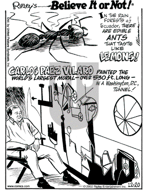 Ripley's Believe It or Not on Friday December 20, 2002 Comic Strip