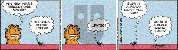 Garfield on Thursday December 29, 2011 Comic Strip