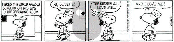 Peanuts on Monday November 2, 1987 Comic Strip